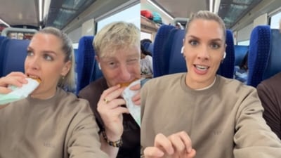 A British family delighted viewers by sharing a viral review of Vande Bharat, praising the snacks, service and four hour ride. (Instagram/thehutchinsonfamily) A British family delighted viewers by sharing a viral review of Vande Bharat, praising the snacks, service and four hour ride. (Instagram/thehutchinsonfamily)