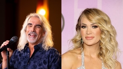 Several social media posts claimed that Guy Penrod and Carrie Underwood would take the stage for the TPUSA halftime show. (Facebook/Guy Penrod, X/@officer_Lew)