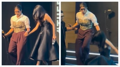 Priyamani helped Ashlesha Thakur get up and compose herself after the fall.