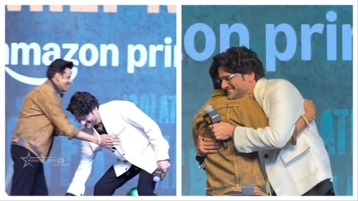 Manoj Bajpayee and Jaideep Ahlawat at the trailer launch of The Family Man season 3. Manoj Bajpayee and Jaideep Ahlawat at the trailer launch of The Family Man season 3.