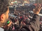 Abrar Rashid during canvassing in Budgam assembly constituency on Saturday. (File)