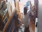 Screengrab of the CCTV footage of foiled robbery bid that surfaced on social media Screengrab of the CCTV footage of foiled robbery bid that surfaced on social media