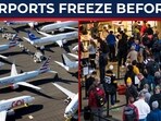 Amid an unprecedented government-ordered cut to US air travel Amid an unprecedented government-ordered cut to US air travel