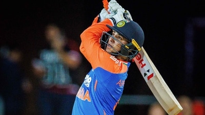 Abhishek Sharma bats during the fourth Twenty20 international cricket match between Australia and India. (AFP) Abhishek Sharma bats during the fourth Twenty20 international cricket match between Australia and India. (AFP)