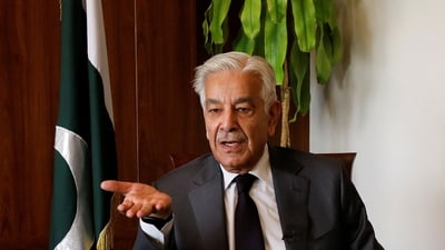 Pakistan's Defence Minister Khawaja Muhammad Asif said talks with Afghanistan were "over". (REUTERS)