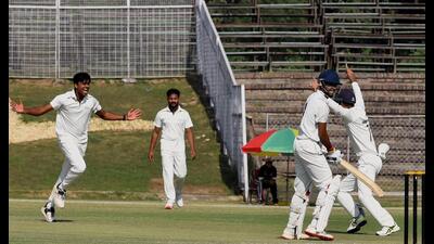 Players in action on day 1 of the Ranji Trophy match between Punjab and hosts Chandigarh at the Sector 16 stadium (HT Photo) Players in action on day 1 of the Ranji Trophy match between Punjab and hosts Chandigarh at the Sector 16 stadium (HT Photo)