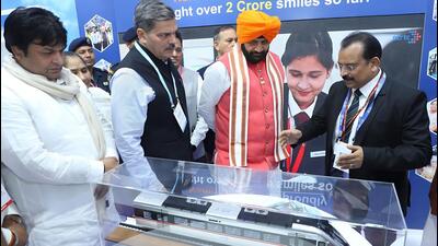 Speaking at UMI 2025, Saini said mobility is key to India’s Vision 2047 and announced new smart bus and EV initiatives. (HT) Speaking at UMI 2025, Saini said mobility is key to India’s Vision 2047 and announced new smart bus and EV initiatives. (HT)