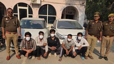 The arrested five in police custody. (HT) The arrested five in police custody. (HT)