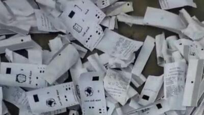 The slips were identified as those used during the mock poll conducted before the first phase of voting on Thursday.
