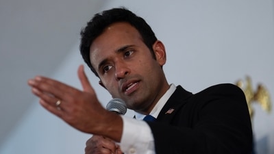 File photo of Republican Vivek Ramaswamy, candidate for Ohio governor in 2026, speaks during a town hall at The River Church Cincinnati in Cincinnati. (AP Photo/Carolyn Kaster) File photo of Republican Vivek Ramaswamy, candidate for Ohio governor in 2026, speaks during a town hall at The River Church Cincinnati in Cincinnati. (AP Photo/Carolyn Kaster)