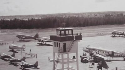 The image shows a modest but functional ATC tower overseeing several propeller aircraft. (Instagram@Karnataka Portfolio) The image shows a modest but functional ATC tower overseeing several propeller aircraft. (Instagram@Karnataka Portfolio)