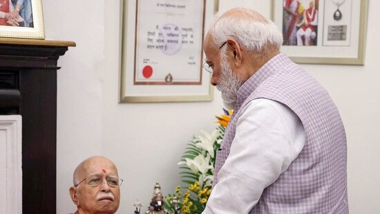 Earlier in the day, PM Modi took to social media to describe Advani as a "statesman with a towering vision". (Handout via PTI)