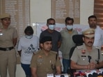 ACP Arvind Kamboj addresses media after the arrest of the three cyber fraud accused (Sant Arora/HT)
