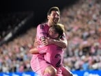 Lionel Messi, top, celebrates with Mateo Silvetti, bottom after scoring during the first half of Game 3 in the first round of MLS soccer's Western Conference playoffs against Nashville SC Lionel Messi, top, celebrates with Mateo Silvetti, bottom after scoring during the first half of Game 3 in the first round of MLS soccer's Western Conference playoffs against Nashville SC