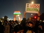 Gram it: Covered with face masks and shouting slogans, Delhiites from across age groups gathered at the India Gate and Kartavya Path to protest against the city's hazardous air quality, on Sunday evening. Here's a glimpse of how some protestors used creative posters to express their dissent over lack of clean air to breathe. 