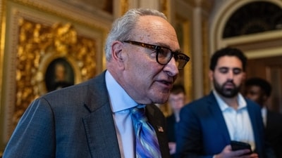Senate Minority Leader Chuck Schumer (D-NY) departs a Democratic luncheon at the U.S. Capitol (Getty Images via AFP) Senate Minority Leader Chuck Schumer (D-NY) departs a Democratic luncheon at the U.S. Capitol (Getty Images via AFP)