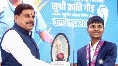 Kranti Gaud is felicitated by MP Chief Minister Mohan Yadav in Bhopal. (ANI) Kranti Gaud is felicitated by MP Chief Minister Mohan Yadav in Bhopal. (ANI)
