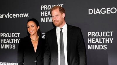Prince Harry and Meghan Markle were spotted arriving at Kris Jenner's birthday party (REUTERS)