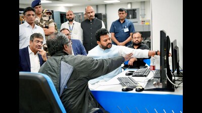 Civil aviation minister Ram Mohan Naidu visits Delhi airport to review operations after the technical glitch in the ATC messaging system, in New Delhi on Saturday. (@RamMNK / X) Civil aviation minister Ram Mohan Naidu visits Delhi airport to review operations after the technical glitch in the ATC messaging system, in New Delhi on Saturday. (@RamMNK / X)