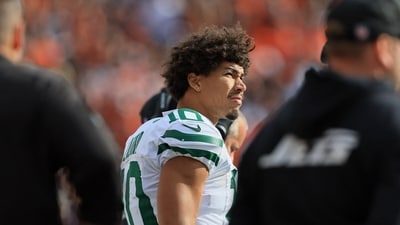 New York Jets wide receiver Allen Lazard (10) not playing in Week 10. (IMAGN IMAGES via Reuters Connect)