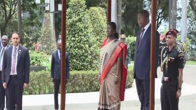 President Droupadi Murmu landed in Luanda earlier on Sunday as part of her state visit, marking a significant step in deepening ties between the two countries. (ANI) President Droupadi Murmu landed in Luanda earlier on Sunday as part of her state visit, marking a significant step in deepening ties between the two countries. (ANI)