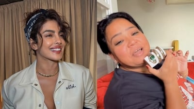 Priyanka Chopra reacts as Bharti Singh flaunts her Bvlgari watch. Priyanka Chopra reacts as Bharti Singh flaunts her Bvlgari watch.
