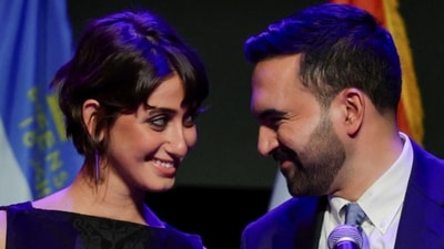 Mayor-elect Zohran Mamdani with his wife, artist Rama Duwaji, at his victory rally in the Brooklyn borough of New York City. (Reuters File Photo)