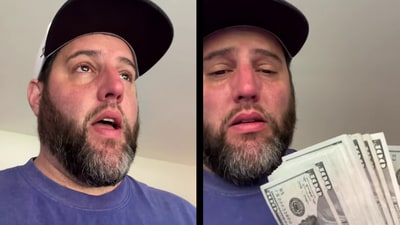 AJ Owen teared up after receiving thousands of dollars in cash. (TikTok/ajpgh412) AJ Owen teared up after receiving thousands of dollars in cash. (TikTok/ajpgh412)