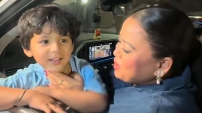 Bharti Singh's son Laksh (Golla) interacts with paparazzi. Bharti Singh's son Laksh (Golla) interacts with paparazzi.