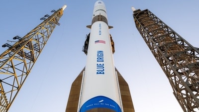 A successful launch of New Glenn could put Blue Origin back on track to challenge SpaceX's domination of the space industry. (Blue Origin/X) A successful launch of New Glenn could put Blue Origin back on track to challenge SpaceX's domination of the space industry. (Blue Origin/X)