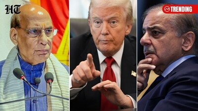 Rajnath Singh plays down Donald Trump’s Pakistan nuclear claim: ‘Let’s first see if they do it’ (File photos) Rajnath Singh plays down Donald Trump’s Pakistan nuclear claim: ‘Let’s first see if they do it’ (File photos)