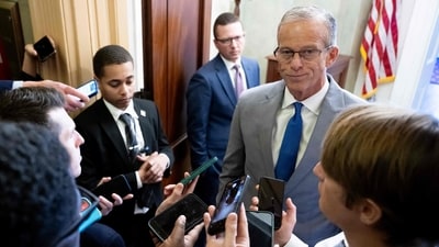 US Senate Majority Leader John Thune, Republican of South Dakota, speaks to reporters (AFP) US Senate Majority Leader John Thune, Republican of South Dakota, speaks to reporters (AFP)