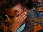 A man reacts while speaking to the media outside a hospital, following an explosion Red Fort in Old Delhi. (REUTERS)