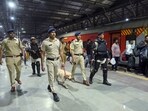 RPF personnel conduct a security check at Chhatrapati Shivaji Maharaj Terminus after the Delhi car blast incident, in Mumbai on Monday. RPF personnel conduct a security check at Chhatrapati Shivaji Maharaj Terminus after the Delhi car blast incident, in Mumbai on Monday.