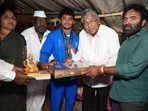Present during Patil’s visit were Sunny’s coach Vastad Sadashiv Rakhpasre, BJP sports cell state president Sandeep Appa Bhondve, and several Lohgaonkars who had gathered to honour their resident champion. (HT)