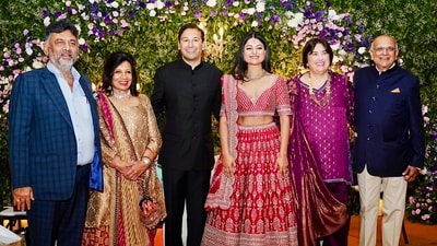Biocon billionaire Kiran Mazumdar-Shaw at her nephew's wedding reception. Biocon billionaire Kiran Mazumdar-Shaw at her nephew's wedding reception.