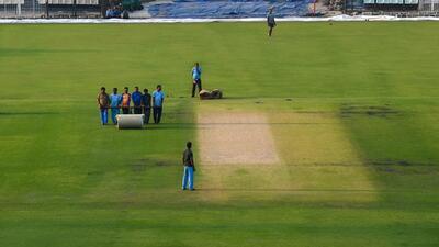 Groundsmen preparing the pitch at Eden Gardens ahead of India - South Africa Test Match in Kolkata, India, on Monday, November 10, 2025. (Samir Jana/Hindustan Times) Groundsmen preparing the pitch at Eden Gardens ahead of India - South Africa Test Match in Kolkata, India, on Monday, November 10, 2025. (Samir Jana/Hindustan Times)