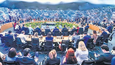 Heads of state and representatives attending the Leaders’ General Plenary on ‘The Energy Transition’ at the COP30 UN Climate Change Conference in Belem, Para State, Brazil. (AFP) Heads of state and representatives attending the Leaders’ General Plenary on ‘The Energy Transition’ at the COP30 UN Climate Change Conference in Belem, Para State, Brazil. (AFP)