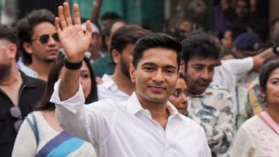 Abhishek Banerjee spoke to the gathering over phone and congratulated the couple. (PTI )