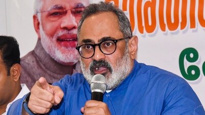 Rajeev Chandrasekhar termed the row "ridiculous," saying, "Which part of the Constitution says that you cannot sing a patriotic song?" (PTI) Rajeev Chandrasekhar termed the row "ridiculous," saying, "Which part of the Constitution says that you cannot sing a patriotic song?" (PTI)