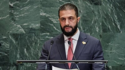 Syrian President Ahmed al-Sharaa addresses the 80th United Nations General Assembly at the UN headquarters in New York. (Reuters File)