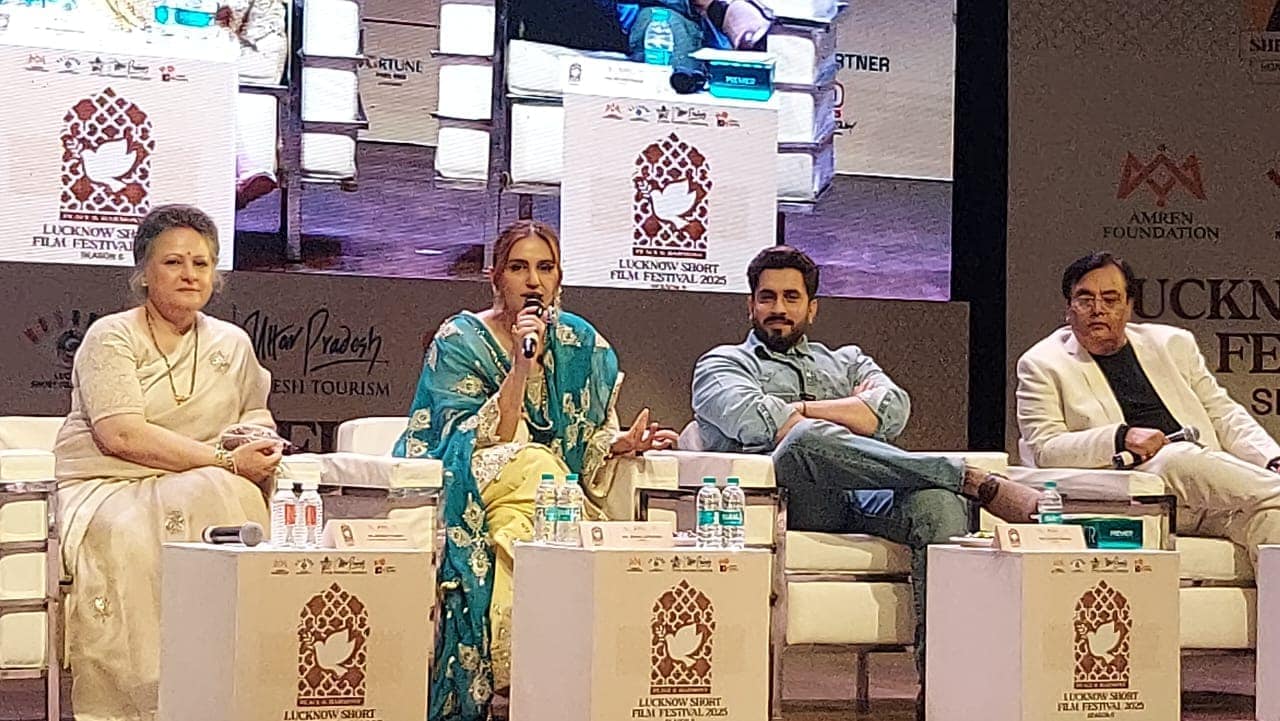Renuka Tandon, Huma Qureshi, Sunny Singh and Gaurav Dwivedi during a session at Lucknow Short Film Festival held at Uttar Pradesh Sangeet Natak Academy recently (Photo: HT) Renuka Tandon, Huma Qureshi, Sunny Singh and Gaurav Dwivedi during a session at Lucknow Short Film Festival held at Uttar Pradesh Sangeet Natak Academy recently (Photo: HT)