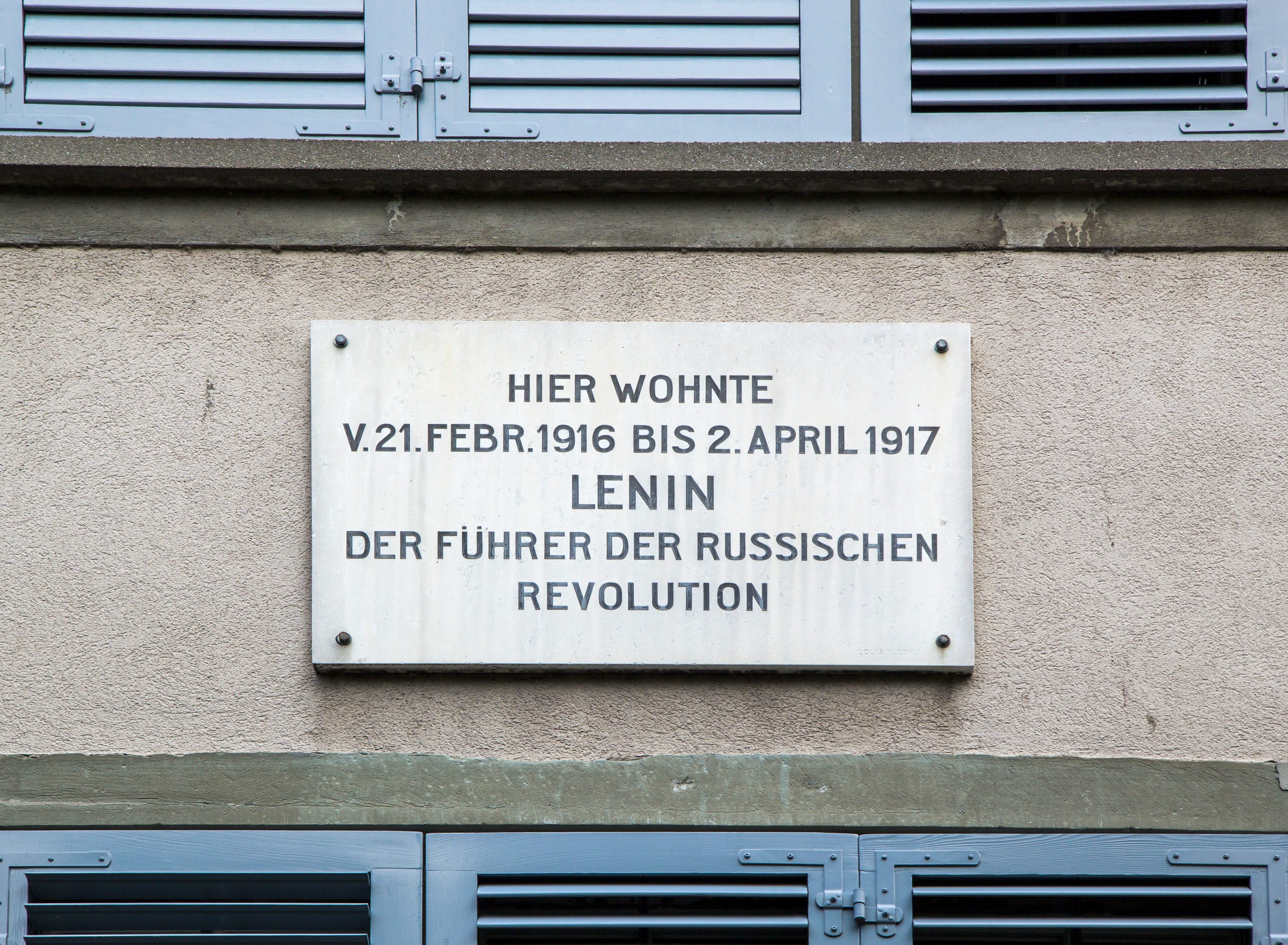 The plaque on the house where Lenin lived. Translation: Here lived LENIN leader of the Russian revolution (Shutterstock) The plaque on the house where Lenin lived. Translation: Here lived LENIN leader of the Russian revolution (Shutterstock)