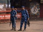Members of the Rapid Action Force (RPF) stand guard close to the site of the November 10 explosion near the Red Fort in New Delhi, India, on Tuesday, November 11, 2025. Members of the Rapid Action Force (RPF) stand guard close to the site of the November 10 explosion near the Red Fort in New Delhi, India, on Tuesday, November 11, 2025.