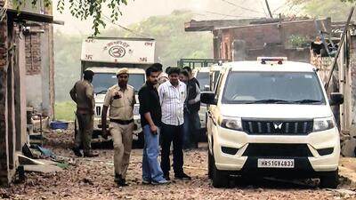 A large quantity of improvised explosive device (IED)-making material and ammunition were recovered by the Jammu and Kashmir Police in coordination with the Haryana Police in Faridabad on Monday. (ANI Photo)