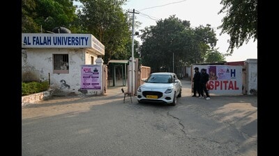 Al Falah University, located at Dhauj road, where professor Muzammil Shakeel was arrested for possession of explosives, arms and bomb-making equipments. (Parveen Kumar/HT) Al Falah University, located at Dhauj road, where professor Muzammil Shakeel was arrested for possession of explosives, arms and bomb-making equipments. (Parveen Kumar/HT)