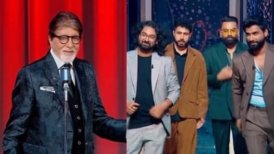Amitabh Bachchan can't stop laughing at Abhishek Upmanyu, Ravi Gupta, Harsh Gujral and Bassi's jokes.