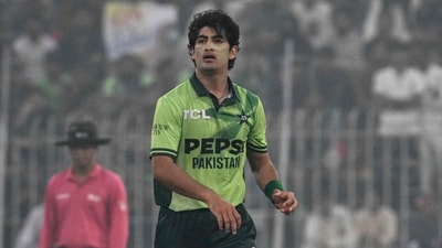 Pakistan's Naseem Shah watches during the first one-day international (ODI) cricket match between Pakistan and South Africa on November 4 (AFP) Pakistan's Naseem Shah watches during the first one-day international (ODI) cricket match between Pakistan and South Africa on November 4 (AFP)