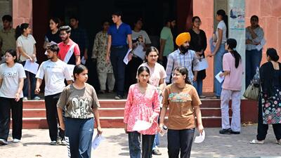Chandigarh, India May 12: Students coming out from PU CET PG exam center after the exam at Panjab University Campus in Chandigarh on Monday.Photo by Ravi Kumar/Hindustan Times Chandigarh, India May 12: Students coming out from PU CET PG exam center after the exam at Panjab University Campus in Chandigarh on Monday.Photo by Ravi Kumar/Hindustan Times