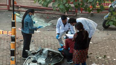 Forensic experts at the blast site. (ANI) Forensic experts at the blast site. (ANI)